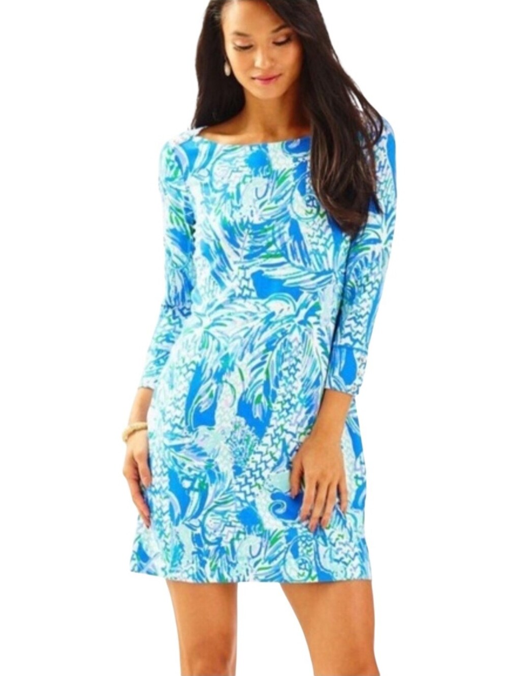 Lilly Pulitzer Sophie Blue & Green Shift Dress Size XS